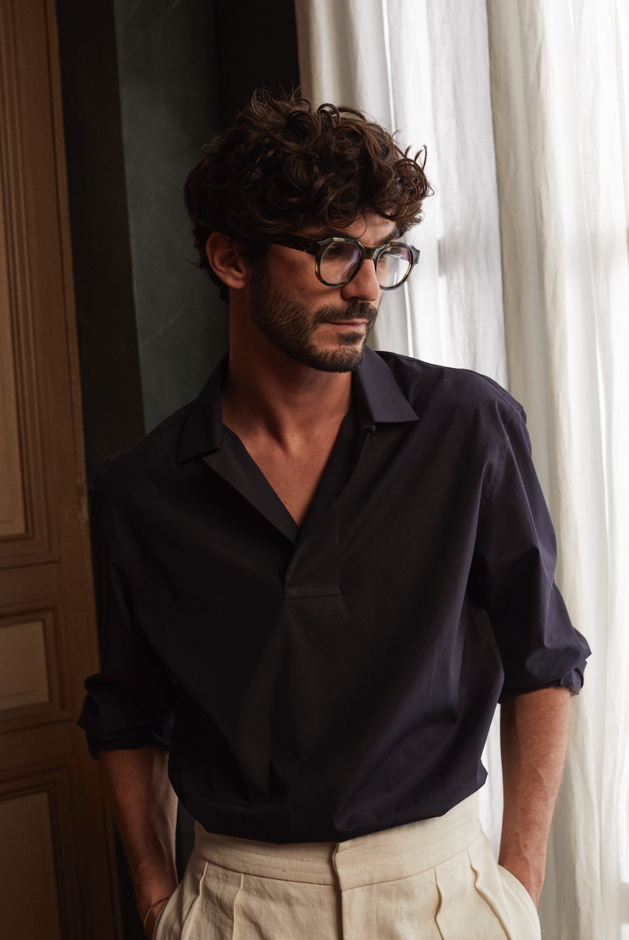 トップス BOURRIENNE Paris X/CHEMISE MARIN BROAD Premium white linen shirt for men | Bourrienne Paris X