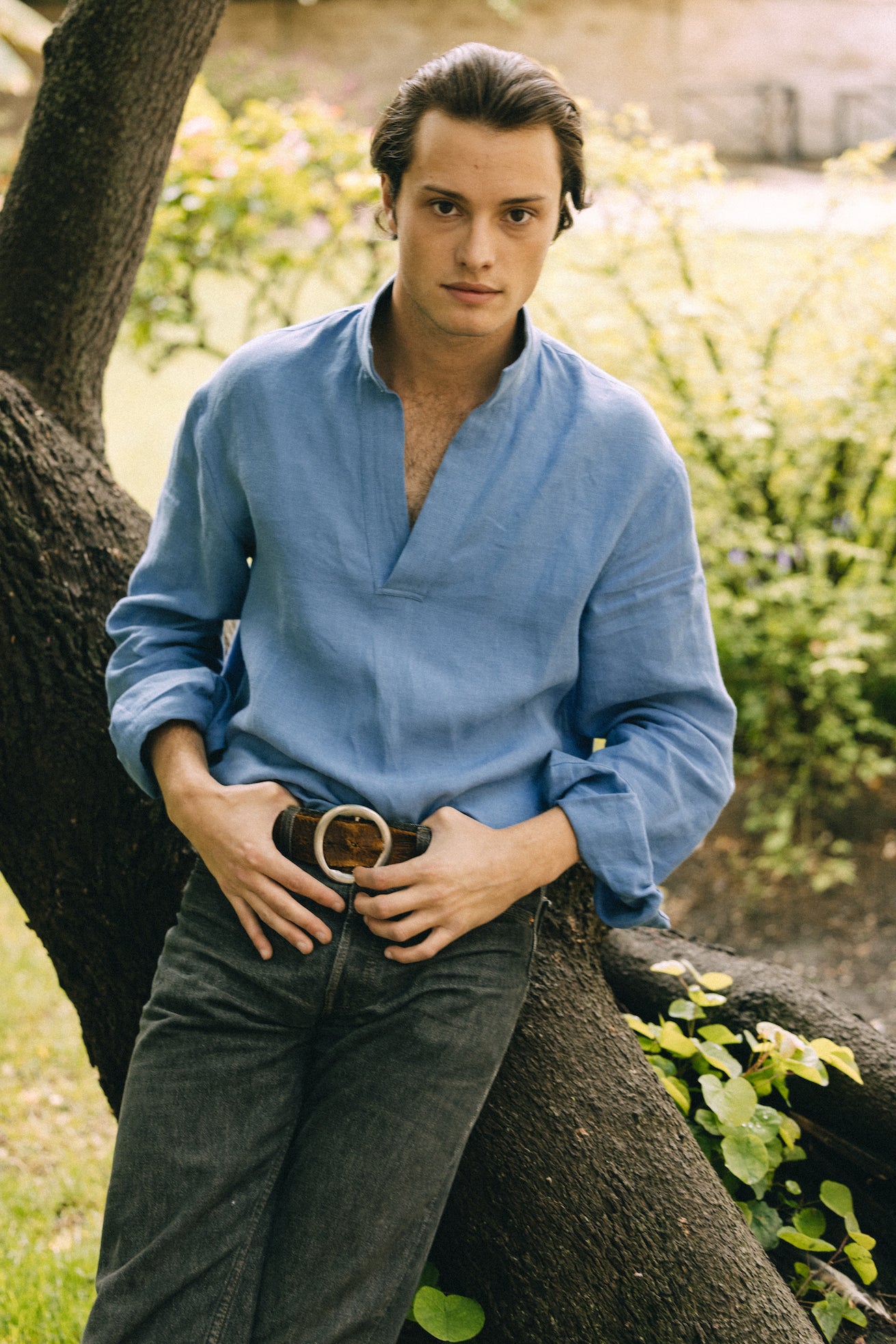 Blue Linen Sirt for Men | Bourrienne Paris X