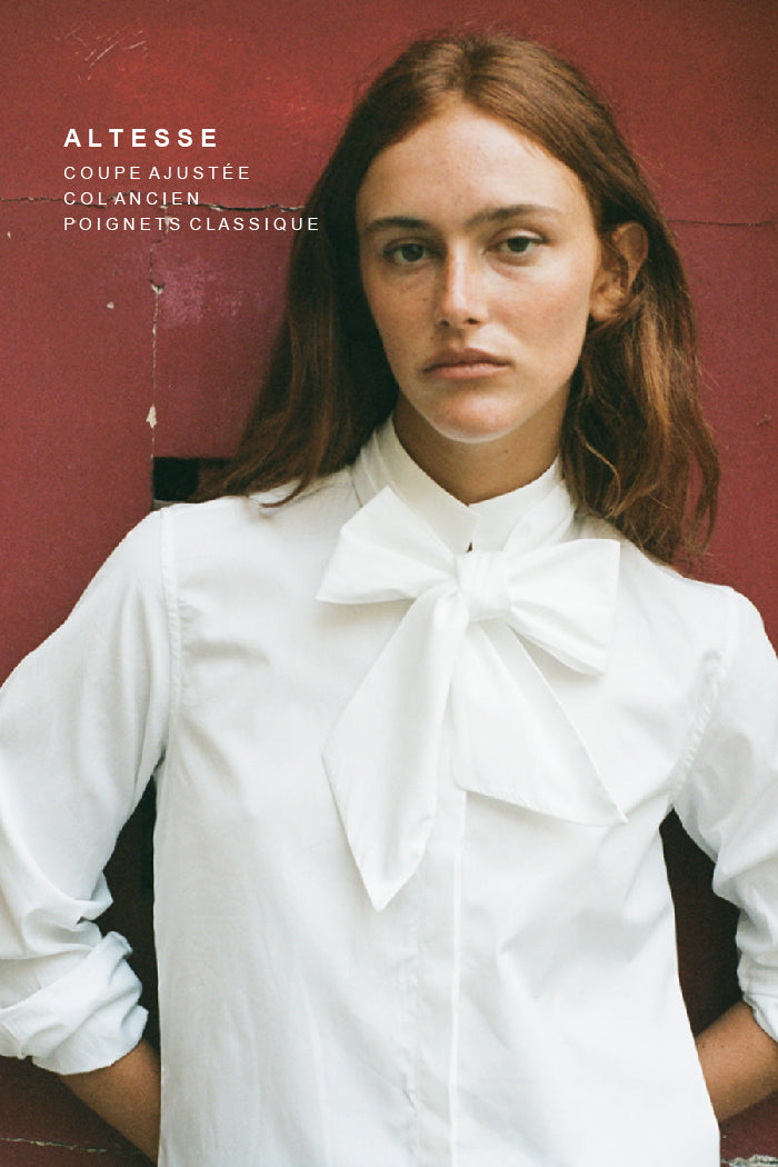 Chemise Blanche à Lavallière Femme Bourrienne Paris X