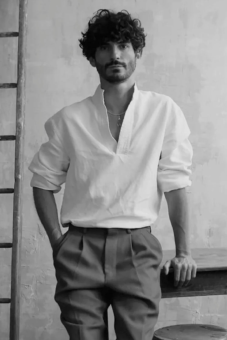 White linen shirt for Men| Bourrienne Paris X