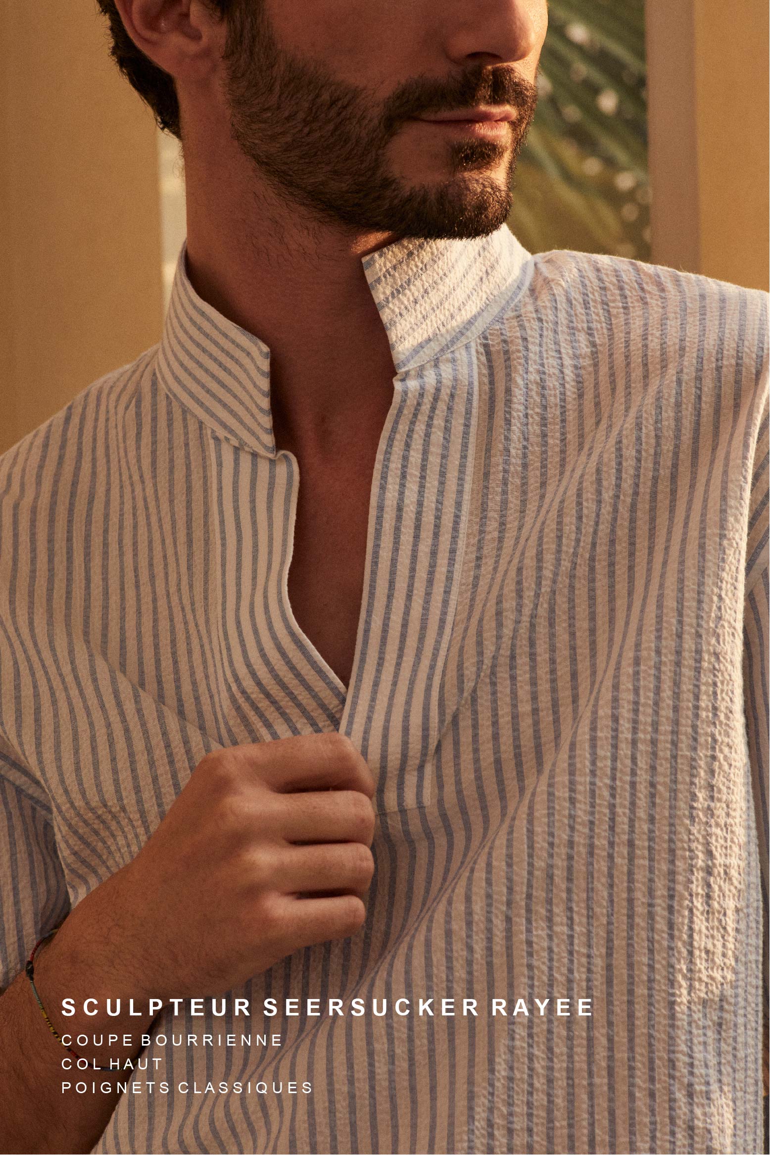 Tissu Different Type De Col Chemise Homme Chemise SCULPTEUR