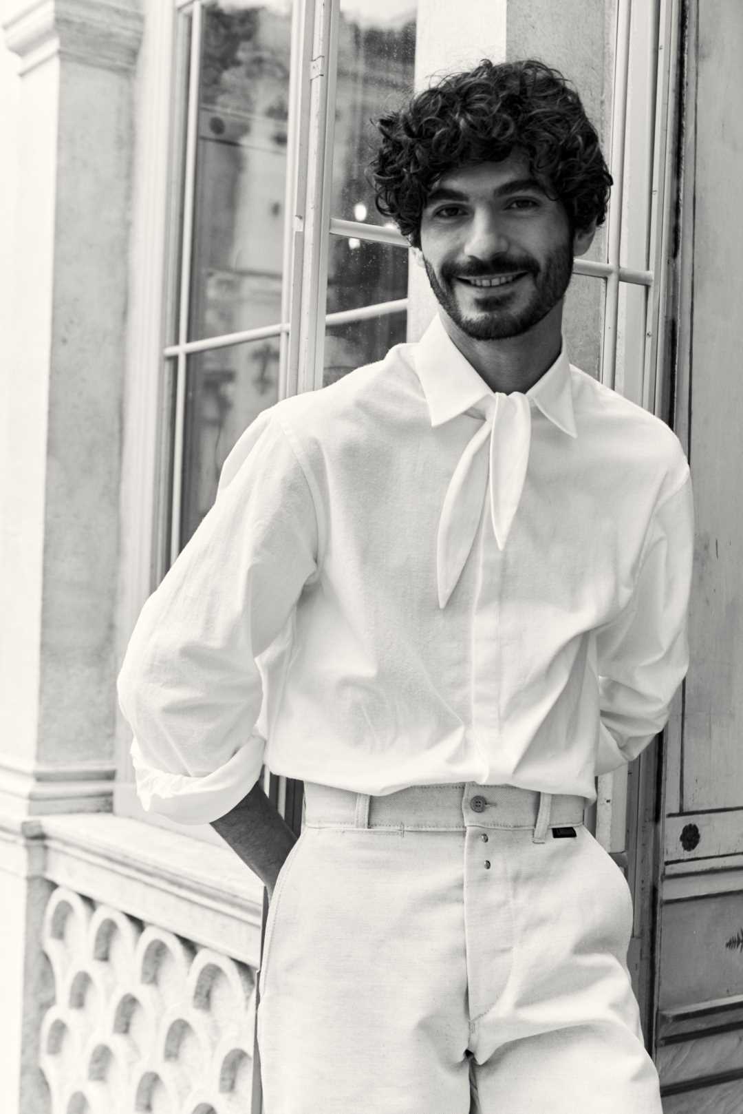 White Shirt with Scarf Tie for Men Bourrienne Paris X