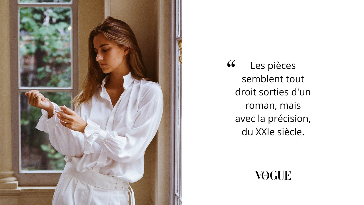 La chemise Bourrienne Paris X dans Vogue Brésil, par Bruno Astuto