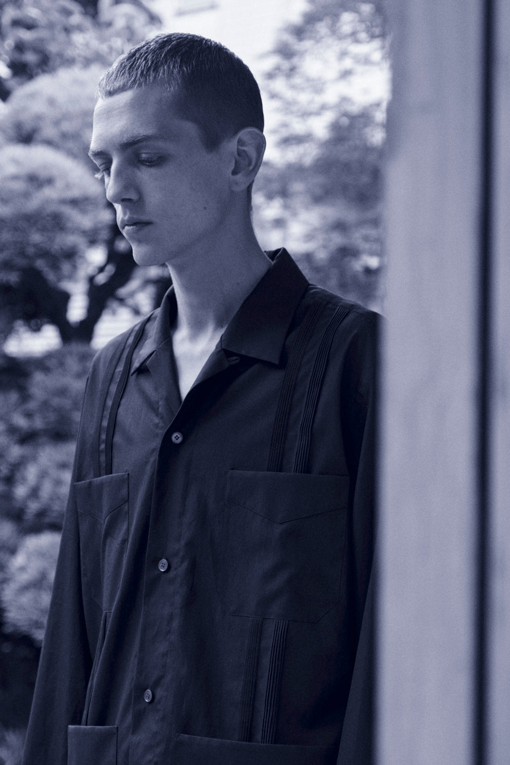 Chemise MA en popeline de coton japonaise - collaboration Bourrienne Paris X et YLEVE vue de face 