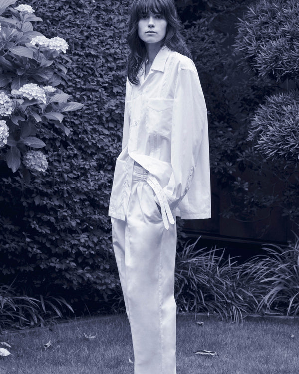 Chemise blanche oversize pour femme en popeline de coton japonaise | Bourrienne collab Yleve