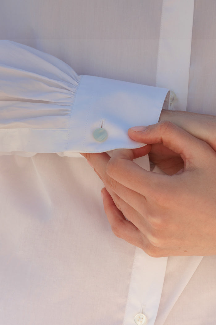 Robe Chemise - 100% Coton - col mao, poignets arrondis, look d'été