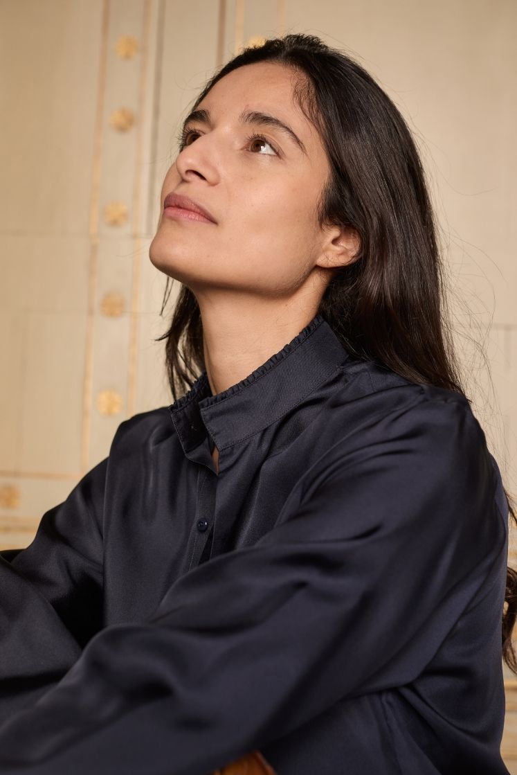 Navy blue Silk Shirt for Women | Bourrienne Paris X