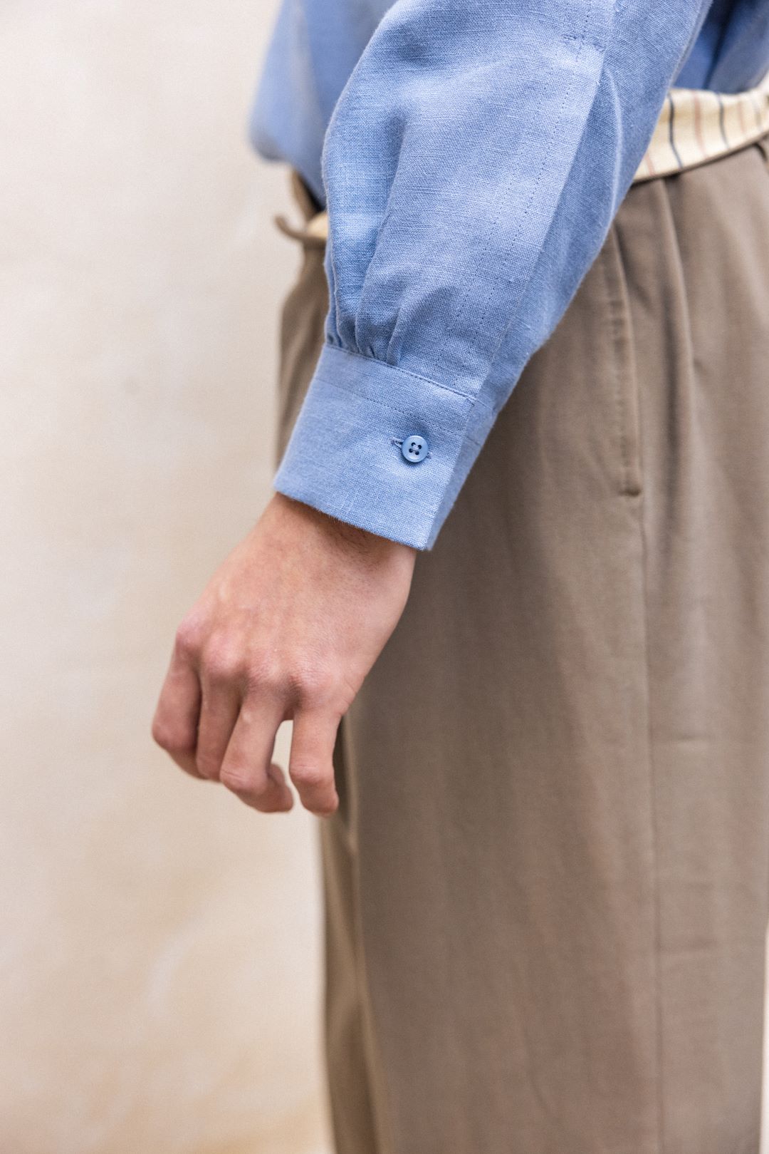 Chemise SCULPTEUR lin bleu